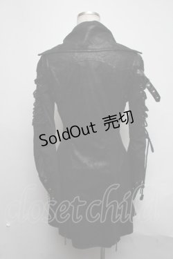 画像2: PUNK RAVE / 異素材切替コート  黒 S-25-03-11-045-PU-BL-AS-ZS