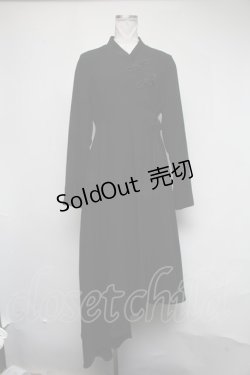 画像1: BPN / チャイナデザインロングワンピース  黒 S-25-03-11-050-GO-OP-HR-ZS
