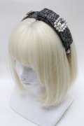 Swankiss / SX elegant tweed カチューシャ  黒 S-25-03-13-006-CA-AC-HR-ZS