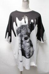 TRAVAS TOKYO / Oozy bear BIG Tee  黒ｘ白 S-25-03-13-049-PU-TS-HR-ZS