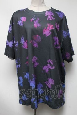 画像1: NieR Clothing / 総柄トップス  黒 S-25-03-13-052-PU-TS-HR-ZS