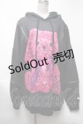 【SALE】THICC / 薔薇くまパーカー  黒ｘピンク S-25-03-13-054-PU-BL-HR-ZT063