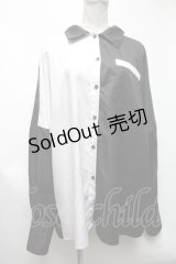 Drug Honey / バイカラーシャツ  黒ｘ白 S-25-03-13-059-PU-BL-HR-ZS