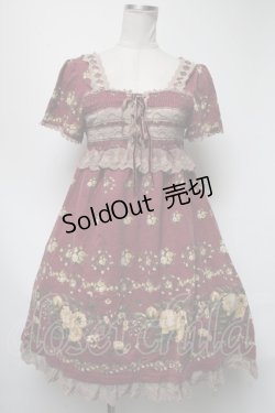 画像1: axes femme / カットソー花リース柄チュニ  ワイン S-25-03-13-066-AX-OP-HR-ZS