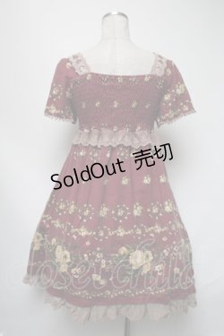 画像2: axes femme / カットソー花リース柄チュニ  ワイン S-25-03-13-066-AX-OP-HR-ZS