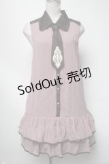 axes femme POETIQUE / ドットシフォンノースリーブワンピース  ピンク S-25-03-13-067-AX-BL-HR-ZS