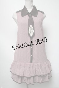 axes femme POETIQUE / ドットシフォンノースリーブワンピース  ピンク S-25-03-13-067-AX-BL-HR-ZS