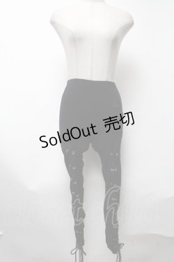 画像1: KRY CLOTHING / 編み上げレギンス  黒 S-25-03-13-088-EL-PA-AS-ZS