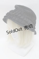 corgi-corgi / フリルボンネットハット  黒 S-25-03-13-016-GO-AC-HR-ZS