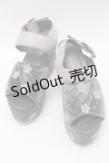 merry jenny / おはな咲いた厚底サンダル  グレー S-25-03-13-019-LO-BG-HR-ZS
