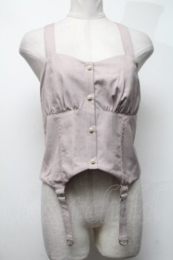 画像1: axes femme POETIQUE / ガーターデザインビスチェ  グレージュ S-25-03-13-030-AX-TO-HR-ZS