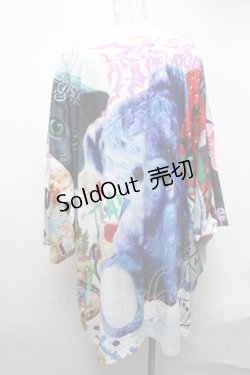 画像2: TRAVAS TOKYO / グラフィック総柄スーパービッグTシャツ  白 S-25-03-13-031-PU-TO-HR-ZS