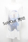 TRAVAS TOKYO / Sickly bunny BIG tee  白 S-25-03-13-034-PU-BL-HR-ZS
