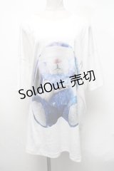 TRAVAS TOKYO / Sickly bunny BIG tee  白 S-25-03-13-034-PU-BL-HR-ZS