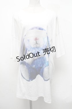 画像1: TRAVAS TOKYO / Sickly bunny BIG tee  白 S-25-03-13-034-PU-BL-HR-ZS