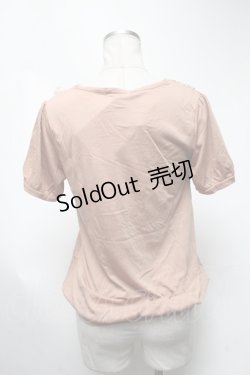 画像2: axes femme / ストライプシフォンリボンTシャツ  ベージュ S-25-03-13-038-AX-TO-HR-ZS