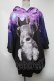 画像1: TRAVAS TOKYO / 宇宙たれくまプリントハーフスリーブフーディー  黒ｘ紫 S-25-03-13-044-PU-TS-HR-ZS (1)