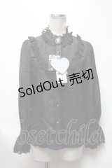 axes femme kawaii / ジェルブロワ・ローズブラウス  黒 S-25-03-13-046-AX-BL-HR-ZS