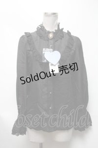 axes femme kawaii / ジェルブロワ・ローズブラウス  黒 S-25-03-13-046-AX-BL-HR-ZS