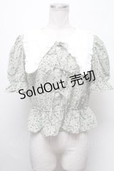 axes femme POETIQUE / ビッグフリル襟リボンブラウス  グリーン S-25-03-15-046-AX-BL-HR-ZS