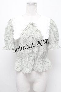 axes femme POETIQUE / ビッグフリル襟リボンブラウス  グリーン S-25-03-15-046-AX-BL-HR-ZS