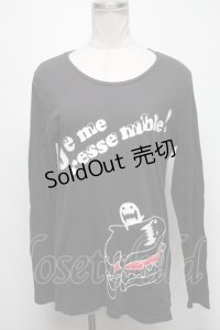 Rydia / おばけプリントカットソー  黒 S-25-03-15-062-PU-TO-HR-ZS