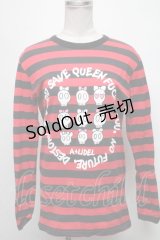 PUNK / ボーダースカルプリントTシャツ  黒ｘ赤 S-25-03-15-069-PU-TS-HR-ZS