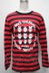 画像1: PUNK / ボーダースカルプリントTシャツ  黒ｘ赤 S-25-03-15-069-PU-TS-HR-ZS (1)