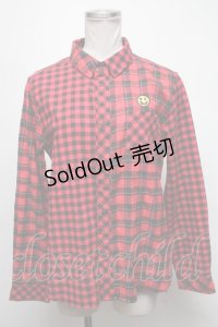 WORLD WIDE LOVE！(Rydia) / チェック柄シャツ  赤ｘ黒 S-25-03-15-070-PU-BL-HR-ZS