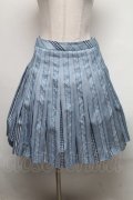Jane Marple / Ribbon jacquard stripe 2Faceスカート  ブルーグレイ S-25-03-15-086-JM-SK-HR-ZS