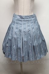 Jane Marple / Ribbon jacquard stripe 2Faceスカート  ブルーグレイ S-25-03-15-086-JM-SK-HR-ZS