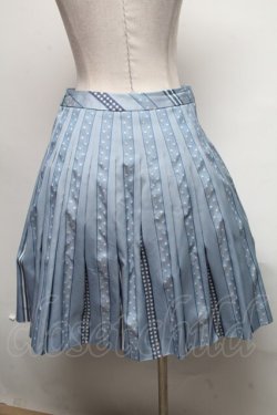 画像2: Jane Marple / Ribbon jacquard stripe 2Faceスカート  ブルーグレイ S-25-03-15-086-JM-SK-HR-ZS