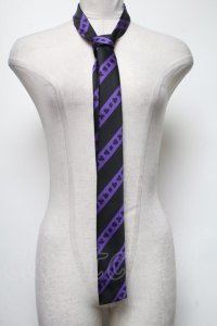 PEACE NOW / トランプマーク柄ネクタイ  黒ｘ紫 S-25-03-15-013-PU-BG-HR-ZS