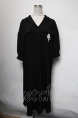 NieR Clothing / 刺繍ロングワンピース  黒 S-25-03-17-049-PU-JA-HR-ZS