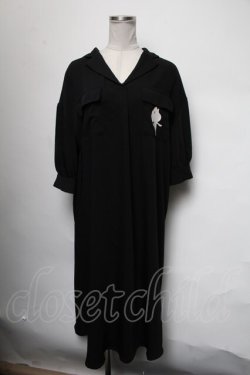 画像1: NieR Clothing / 刺繍ロングワンピース  黒 S-25-03-17-049-PU-JA-HR-ZS