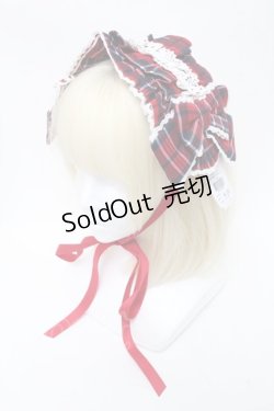 画像1: axes femme kawaii / タータンチェックヘッドドレス  赤 S-25-03-17-006-AX-AC-HR-ZS