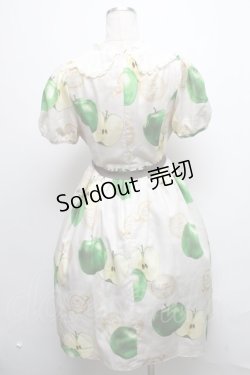 画像2: Emily Temple cute / Apple Stampワンピース  ベージュｘグリーン S-25-03-17-058-ET-OP-AS-ZS