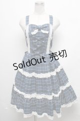 axes femme kawaii / タータンチェックジャンスカ  ブルー S-25-03-17-074-AX-OP-HR-ZS