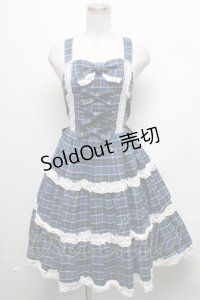 axes femme kawaii / タータンチェックジャンスカ  ブルー S-25-03-17-074-AX-OP-HR-ZS