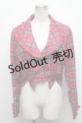 axes femme kawaii / タータンチェックジャケット  赤 S-25-03-17-075-AX-JA-HR-ZS