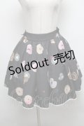 Ank Rouge / スウィートドーナツ柄スカート  黒 S-25-03-17-079-CA-SK-HR-ZS