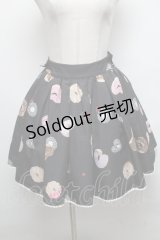 Ank Rouge / スウィートドーナツ柄スカート  黒 S-25-03-17-079-CA-SK-HR-ZS