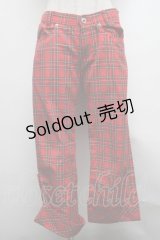 PEACE NOW / タータンチェックハーフパンツ  赤 S-25-03-17-081-PU-PA-HR-ZS