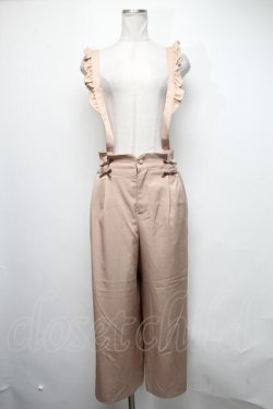 画像1: axes femme POETIQUE / サス付きワイドパンツ  ベージュ S-25-03-17-084-AX-PA-HR-ZS