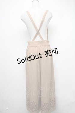 画像2: axes femme / 裾刺繍サス付ワイドパンツ  ベージュ S-25-03-17-085-AX-PA-HR-ZS