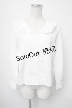 画像1: axes femme POETIQUE / コットンレースブラウス  白 S-25-03-17-023-AX-BL-AS-ZS