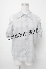 MA*RS / 肩あきチェックブラウス  グレー S-25-03-17-035-EL-BL-AS-ZS