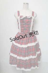 axes femme kawaii / タータンチェックジャンスカ  赤 S-25-03-17-044-AX-OP-HR-ZS