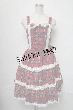 画像1: axes femme kawaii / タータンチェックジャンスカ  赤 S-25-03-17-044-AX-OP-HR-ZS