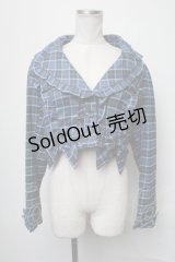 axes femme kawaii / タータンチェックジャケット  ブルー S-25-03-17-045-AX-JA-HR-ZS